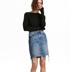 Like New 90s H&M Distressed “Trashed Denim” Skirt